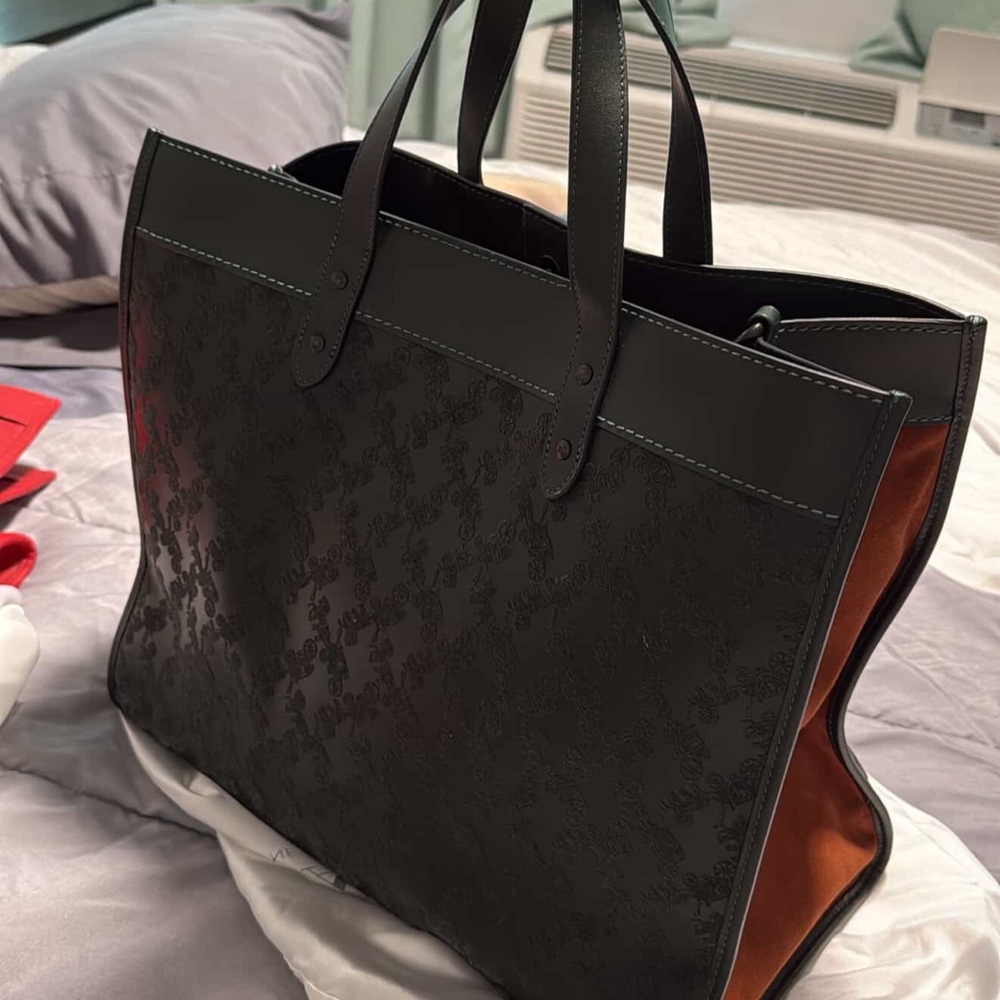 Coach Dark Green and Tan Field Tote Bag